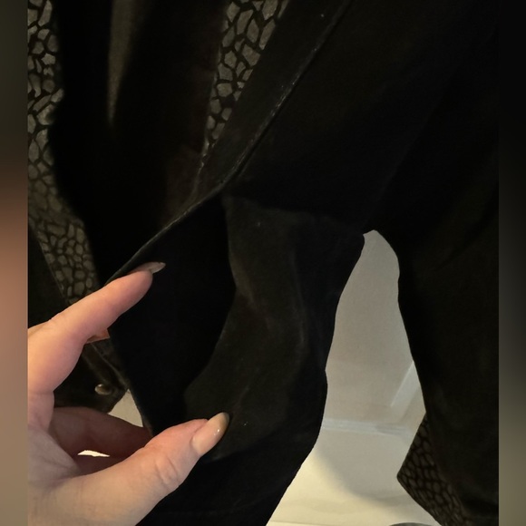 VTG 80s Leather Collared Moto Jacket Animal Print Unique Stranger Things Funky - Picture 9 of 14